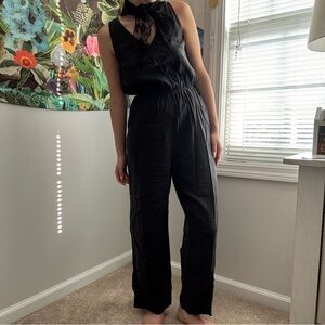Black Linen Blend Jumpsuit from Universal Threads